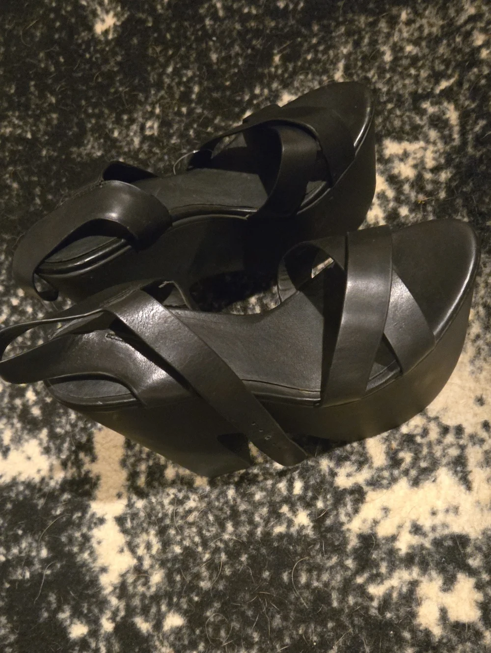 TopshopBlack Platform High Heel Sandals - Women's Strappy Platforms